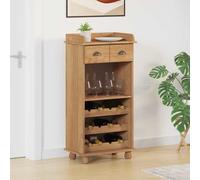 vidaXL Mobile per Vino ASKIM Cera di Miele 57 x 37 x 114 cm, Mobile da Cucina Tradizionale, Porta Bottiglie in Legno Massiccio, per Bar in casa, espositore Elegante
