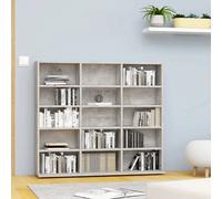 vidaXL Mobile Porta CD Grigio Cemento 100x23x89,5 cm Legno Multistrato