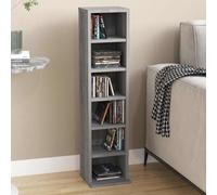 vidaXL Mobile Porta CD Grigio Sonoma 21x20x88 cm in Legno Multistrato