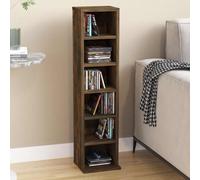 vidaXL Mobile Porta CD Rovere Fumo 21x20x88 cm in Legno Multistrato
