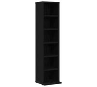 vidaXL Mobile Porta CD Rovere Nero 21x20x88 cm in Legno Multistrato