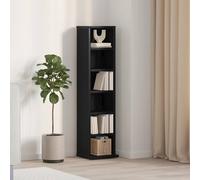 vidaXL Mobile Porta CD Rovere Nero 21x20x88 cm in Legno Multistrato