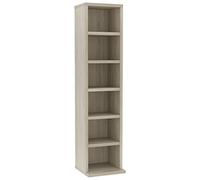 vidaXL Armadio Porta CD Elegante Pratico Robusto Comodo Portaoggetti Mobiletto Espositore con Scomparti Aperti Rovere Sonoma in Legno Multistrato