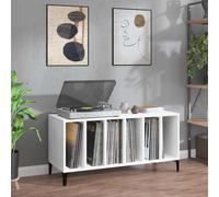 vidaXL Mobile Porta Dischi Bianco 100x38x48 cm in Legno Multistrato
