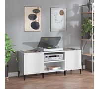 vidaXL Mobile Porta Dischi Bianco 121x38x48 cm in Legno Multistrato