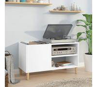 vidaXL Mobile Porta Dischi Bianco 84,5x38x48 cm in Legno Multistrato