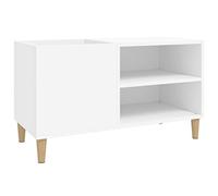 vidaXL Mobile Porta Dischi Bianco 84,5x38x48 cm in Legno Multistrato, mobile per giradischi, porta dischi, mobiletto porta vinili, mobile porta vinili