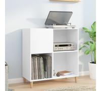vidaXL Mobile Porta Dischi Bianco 84,5x38x89 cm in Legno Multistrato, mobile per giradischi, porta dischi, mobiletto porta vinili, mobile porta vinili