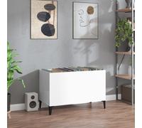 vidaXL Mobile Porta Dischi Bianco Lucido 74,5x38x48 Legno Multistrato