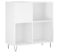 vidaXL Mobile Porta Dischi Bianco Lucido 84,5x38x89 Legno Multistrato