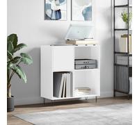 vidaXL Mobile Porta Dischi Bianco Lucido 84,5x38x89 Legno Multistrato