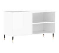vidaXL Mobile Porta Dischi Bianco Lucido 85x38x48 cm Legno Multistrato, Mobile portadischi in Vinile, Mobile Porta Dischi, Porta Dischi