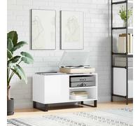 vidaXL Mobile Porta Dischi Bianco Lucido 85x38x48 cm Legno Multistrato, mobile portadischi in vinile, mobile porta dischi, porta dischi