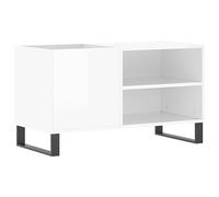 vidaXL Mobile Porta Dischi Bianco Lucido 85x38x48 cm Legno Multistrato, mobile portadischi in vinile, mobile porta dischi, porta dischi