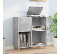 vidaXL Mobile Porta Dischi Grigio Cemento 84,5x38x89 Legno Multistrato