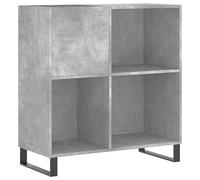 vidaXL Mobile Porta Dischi Grigio Cemento 84,5x38x89 Legno Multistrato