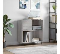 vidaXL Platenkast 84,5x38x89 cm bewerkt hout grijs sonoma eikenkleurig