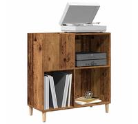 vidaXL Mobile Porta Dischi Legno Antico 84,5x38x89cm Legno Multistrato