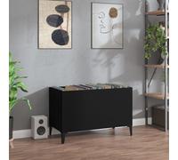 vidaXL Mobile Porta Dischi Nero 74,5x38x48 cm in Legno Multistrato