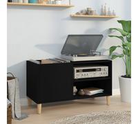 vidaXL Mobile Porta Dischi Nero 84,5x38x48 cm in Legno Multistrato
