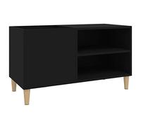 vidaXL Mobile Porta Dischi Nero 84,5x38x48 cm in Legno Multistrato, mobile per giradischi, porta dischi, mobiletto porta vinili, mobile porta vinili