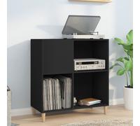 vidaXL Mobile Porta Dischi Nero 84,5x38x89 cm in Legno Multistrato