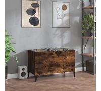 vidaXL Mobile Porta Dischi Rovere Fumo 74,5x38x48 cm Legno Multistrato