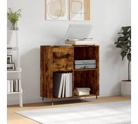 vidaXL Mobile Porta Dischi Rovere Fumo 84,5x38x89 cm Legno Multistrato