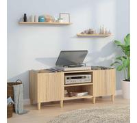 vidaXL Mobile Porta Dischi Rovere Sonoma 121x38x48 cm Legno Aggregato