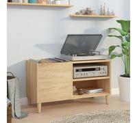 vidaXL Mobile Porta Dischi Rovere Sonoma 84,5x38x48 Legno Multistrato, mobile per giradischi, porta dischi, mobiletto porta vinili