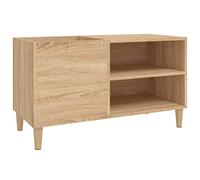vidaXL Mobile Porta Dischi Rovere Sonoma 84,5x38x48 Legno Multistrato, mobile per giradischi, porta dischi, mobiletto porta vinili