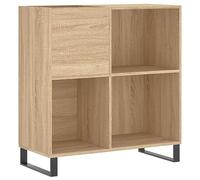 vidaXL Mobile Porta Dischi Rovere Sonoma 84,5x38x89 Legno Multistrato