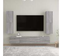 vidaXL Mobile porta TV a parete Grigio Sonoma 30,5x30x110 cm