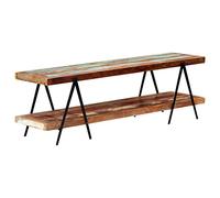 vidaXL Mobile Porta TV Armadietto Multimediale Artigianale Industriale Vintage 2 Ripiani 160x40x50 cm in Legno Massello di Recupero Telaio in Ferro