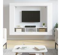 AX Mobiletto Pensile TV Bianco 152x22x113cm Soggiorno Salotto Multiuso 0K 833722