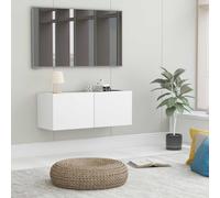 vidaXL Mobile Porta TV Armadietto Basso Buffet Arredo unità Multimediale Mobiletto HiFi Credenza Madia Consolle in Multistrato Bianco 80x30x30 cm