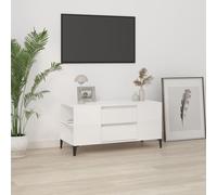 vidaXL Mobile Porta TV Bianco Lucido 102x44,5x50 cm Legno Multistrato