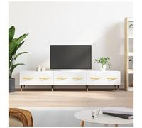 Mobile Porta TV Bianco Lucido 150x36x30 cm in Legno Multistrato