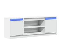 vidaXL Mobile Porta TV con LED Bianco 139,5x34x50 cm in Truciolato, Mobile TV con luci LED, credenza TV, Mobile dispositivi multimediali, Supporto TV