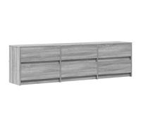 vidaXL Mobile Porta TV con LED Grigio Sonoma 180x34x50cm in Truciolato, mobile TV con luci LED, credenza TV, mobile dispositivi multimediali