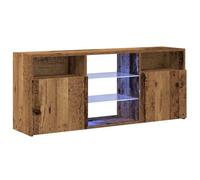 vidaXL Mobile Porta TV Legno Antico 120x30x50 cm Multistrato con LED