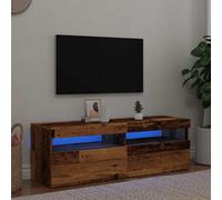 vidaXL Mobile Porta TV con LED Legno Antico 120x35x40 cm Multistrato, Armadio ad Alta fedeltà, Centro di intrattenimento, Armadio TV