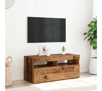 vidaXL Mobile Porta TV con LED Legno Antico 90x35x40 cm Multistrato, Supporto TV, Mobile multimediale, consolle TV, Mobile HiFi