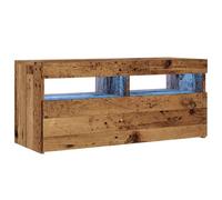 vidaXL Mobile Porta TV con LED Legno Antico 90x35x40 cm Multistrato, Supporto TV, Mobile multimediale, consolle TV, Mobile HiFi