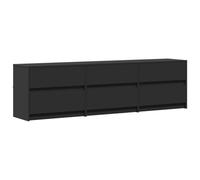 vidaXL Mobile Porta TV con LED Nero 180x34x50cm in Truciolato, Mobile TV con luci LED, credenza TV, Mobile dispositivi multimediali, Supporto TV