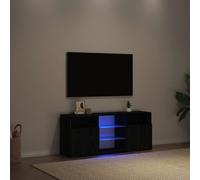 vidaXL Mobile Porta TV con LED Rovere Nero 120x30x50 cm Multistrato