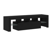 vidaXL - Mobile Porta TV con LED Rovere Nero 140x36,5x40 cm Truciolato