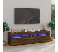 vidaXL Mobile Porta TV con Luci LED 2pz Rovere Fumo 75x35x40 cm