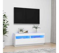 vidaXL Mobile Porta TV con Luci LED Bianco 100x35x40 cm