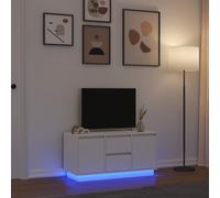 vidaXL Mobile Porta TV con Luci LED Bianco 100x41x50 cm, Mobile TV, credenza TV, Armadio Hi-Fi, banco TV, Mobile Porta TV, Mobile multimediale